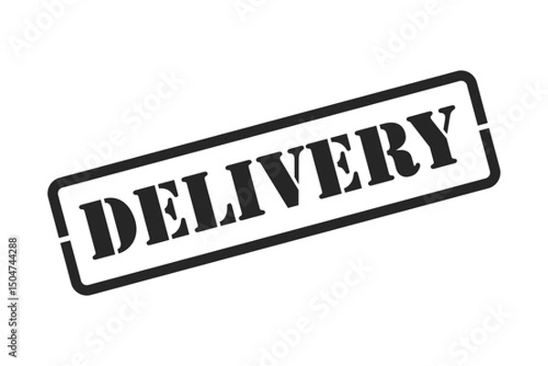 Fototapeta Delivery rubber stamp vector isolated