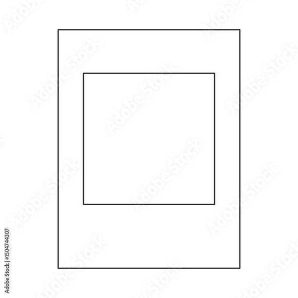 Fototapeta Blank frame for photo booth selfie with copy space in outline vector