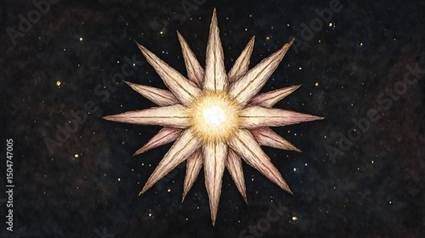 Obraz 밤하늘에 빛나는 별 모양 아트 일러스트 AI 생성