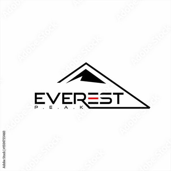 Fototapeta The design of the words "Peak Everest" is simple and elegant.
