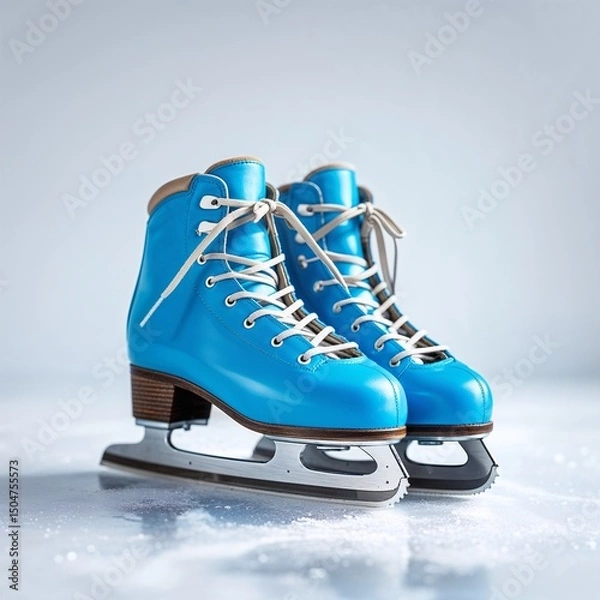 Obraz Ice skates on ice surface