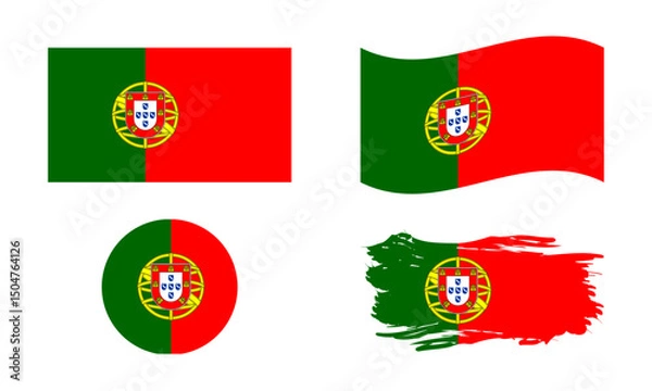 Fototapeta Portugal flag in different shapes