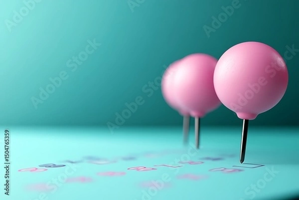 Obraz Pink Push Pins A Visual Metaphor for Valuable Feedback and Ideas