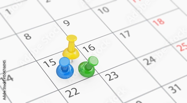 Fototapeta Calendar Page Business Events Scheduling