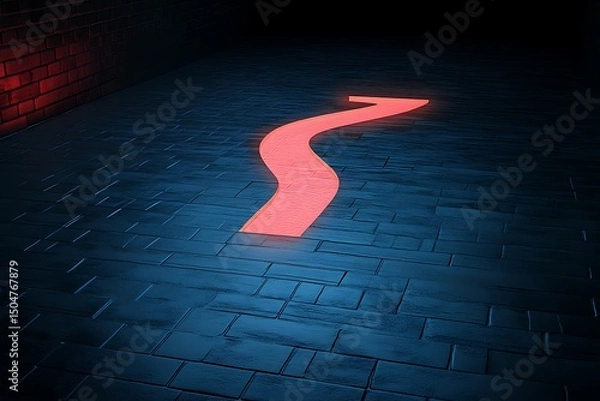 Obraz Glowing Red Path A Symbolic Journey of Improvement and Feedback