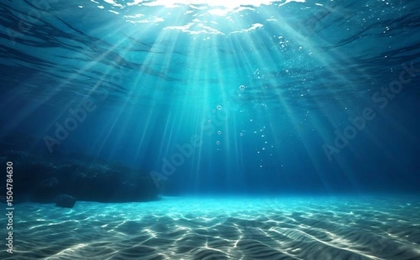 Obraz Sunlight Streaming Through Crystal-Clear Ocean Depths: A Mesmerizing Underwater Scene