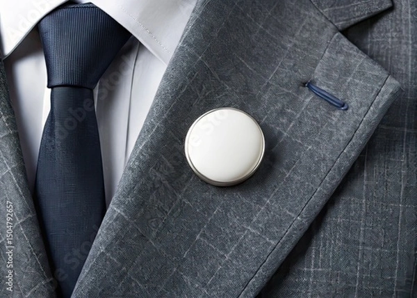 Fototapeta Minimalist Pin Button Mockup on Lapel - Elegant Branding Design
