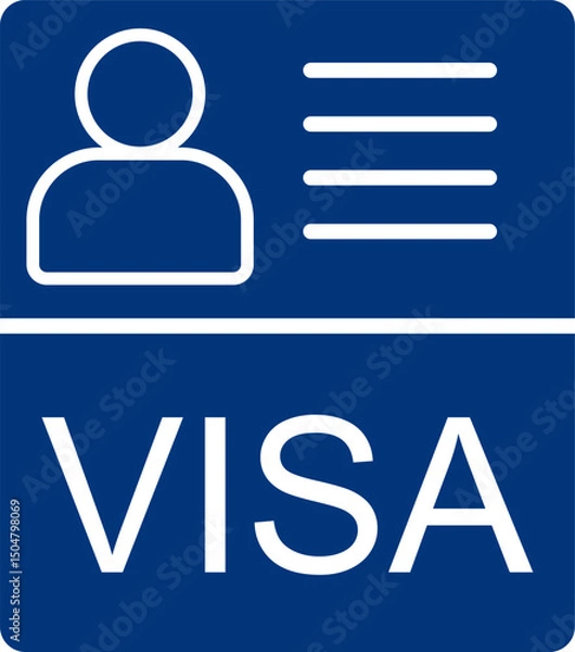 Obraz Silhouette vector of Visa icon. Silhouette of Tour and Travel documents