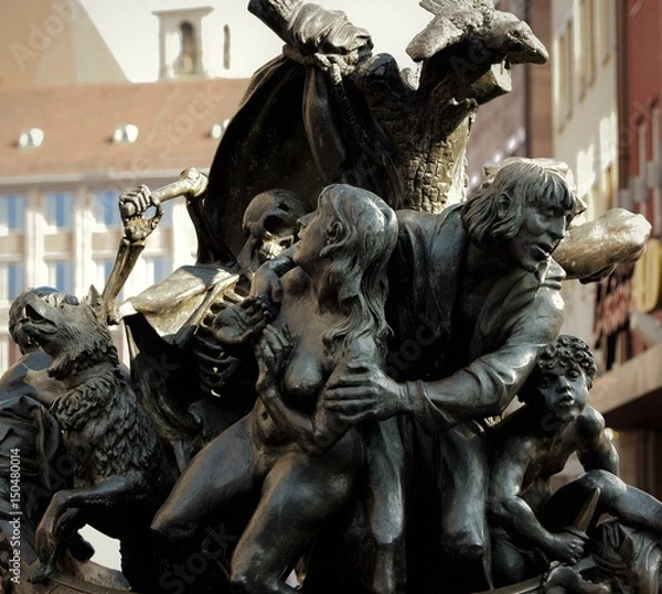 Fototapeta sculpture "Narrenschiff" a Nuremberg