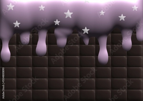 Fototapeta Ice cream vector illustration with chocolate grape star flavor. Perfect for wallpapers, backgrounds, assets, etc.