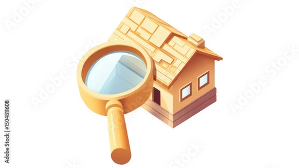 Obraz  Magnifying Glass with Clear Lens Isolated on White Background