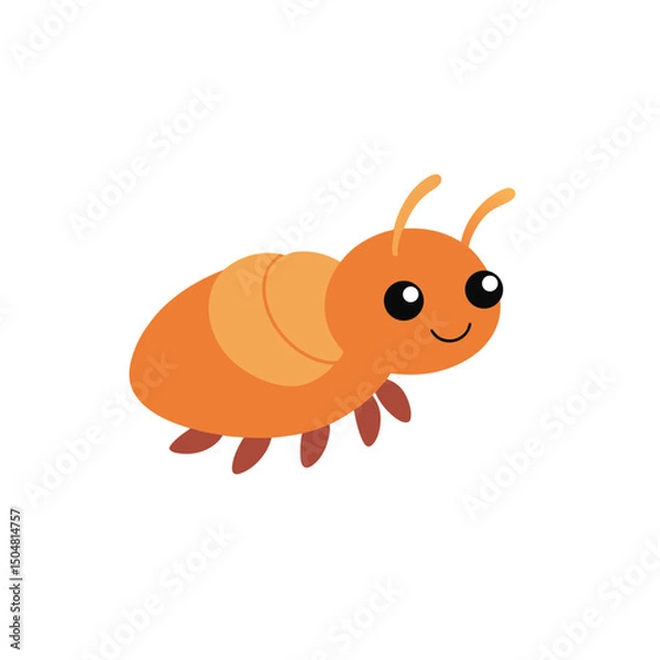 Obraz Jumping Cute Beetle Side View Vector Kawaii Cartoon Art