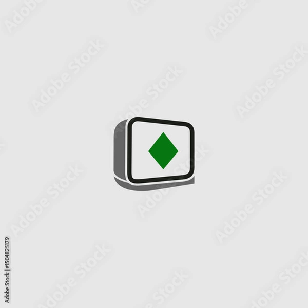 Obraz Stylized emblem of a card suit diamond with rounded corners design
