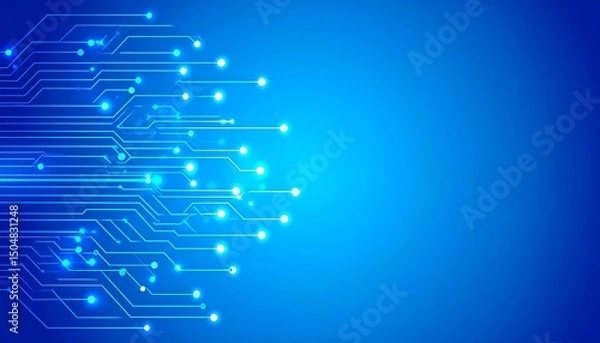 Obraz Tech digital blue background with technical lines and dots.connect, connection, connectivity, cyberspace, dot, futuristic, graphic, media, network, science, social, structure, tech, technical,