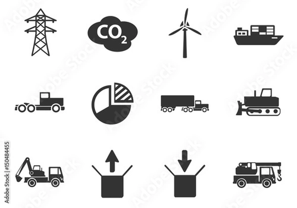 Fototapeta industry icon set