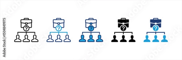 Fototapeta Job Position Multi Style Icon Set