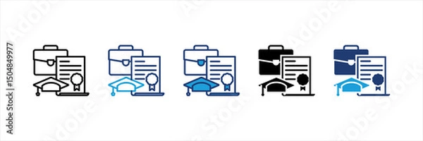 Fototapeta Internship Multi Style Icon Set