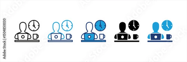 Fototapeta Office Worker Multi Style Icon Set