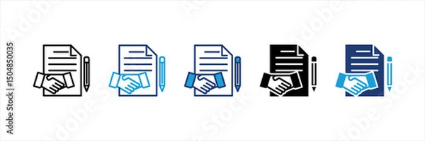 Fototapeta Contract Multi Style Icon Set