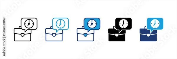 Fototapeta Working Time Multi Style Icon Set