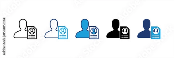 Fototapeta Employee Data Multi Style Icon Set