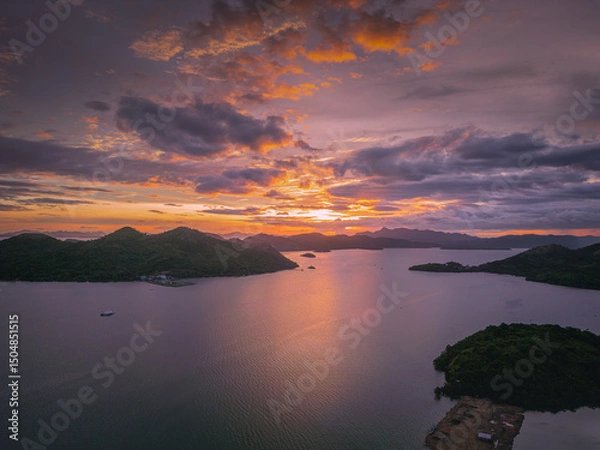 Obraz Tropical aerial photography of Coron, Palawan, a must-visit travel destination in the Philippines.