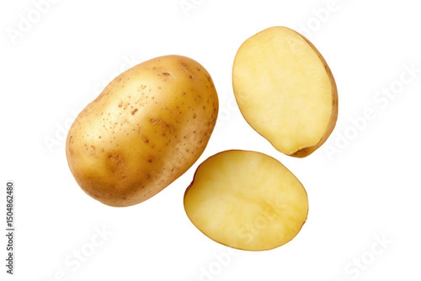 Obraz Baby potato half isolated on transparent background perfect for portion-control dietary guides and meal-planning apps