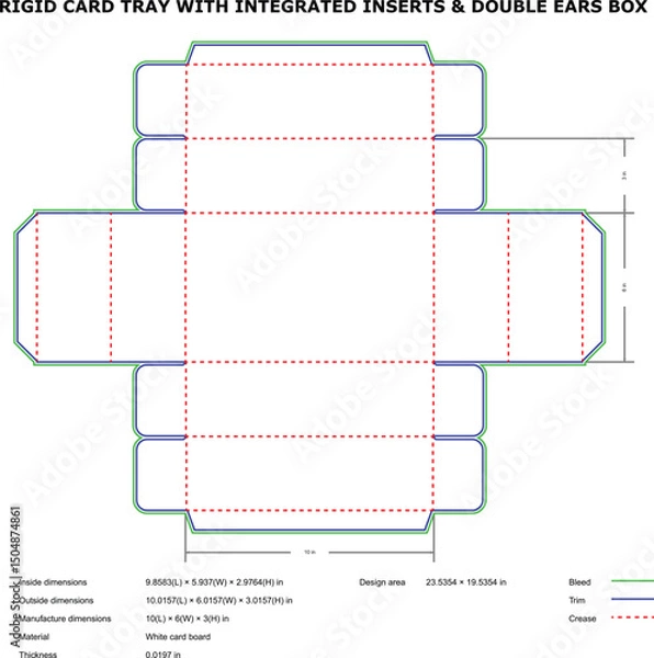 Obraz Blank Cardboard Box Packaging Template for Product Design and Industrial Diecut Production