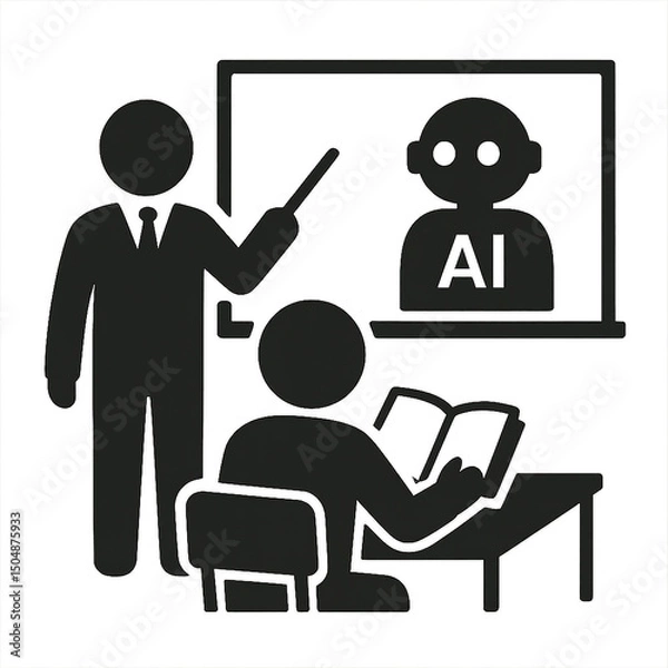 Obraz AIを学ぶ授業のイラスト