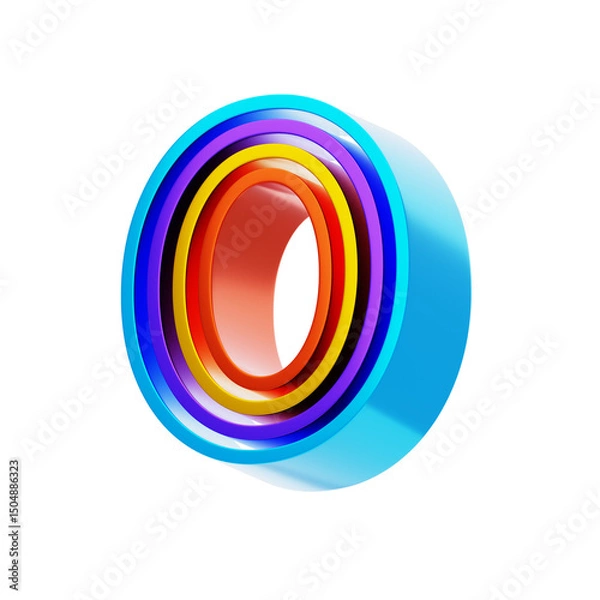 Obraz 3D Number 0 Shape Parallel lines Text