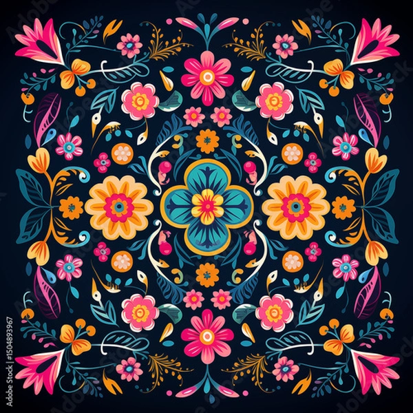 Fototapeta mandala floral pattern