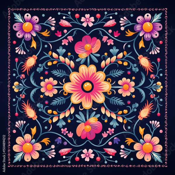 Fototapeta mandala floral pattern