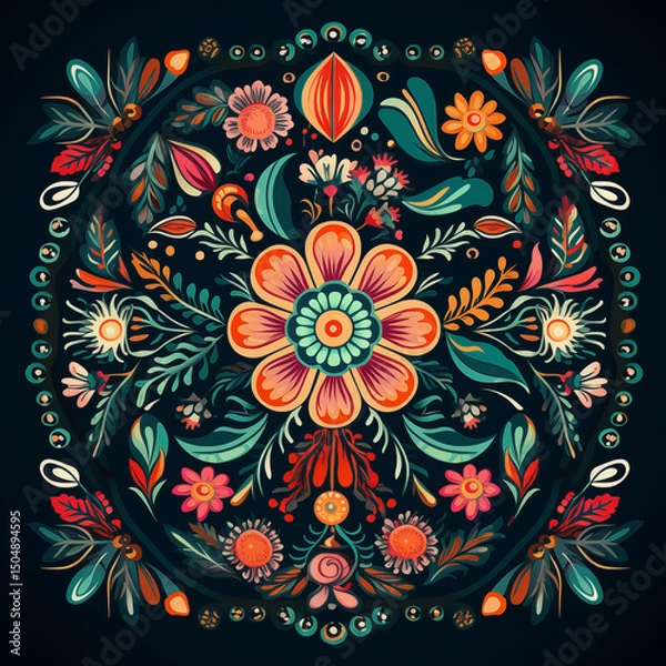 Fototapeta mandala floral pattern