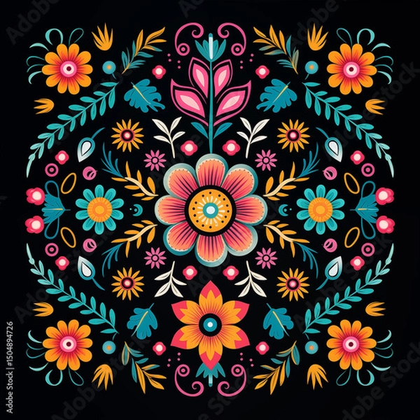 Fototapeta mandala floral pattern