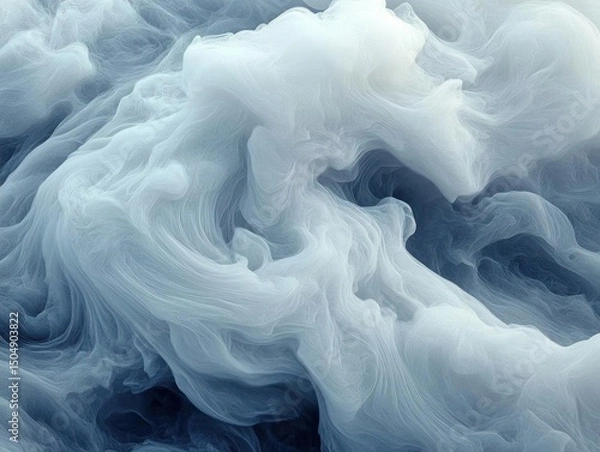 Fototapeta Abstract Blue Swirling Smoke Cloud Background Texture