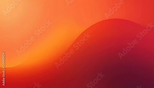 Fototapeta Abstract flowing gradient with warm orange and red hues, creating a dynamic, modern visual.