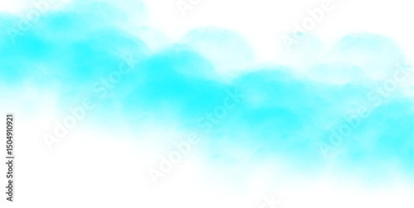 Fototapeta Cyan clouds. Clouds with transparent background of cyan color. Bottomless clouds. Clouds PNG. Cloud frames loose clouds and backgrounds with cloud textures with transparencies.

