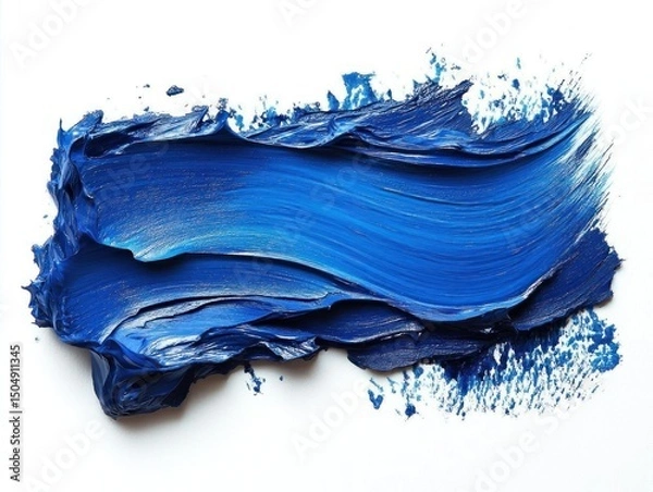 Fototapeta Abstract Blue Paint Stroke Texture Background Image