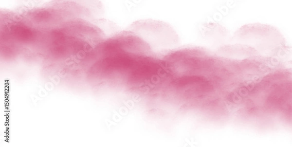 Fototapeta Pink clouds. Clouds with transparent background of pink color. Bottomless clouds. Clouds PNG. Cloud frames loose clouds and backgrounds with cloud textures with transparencies.