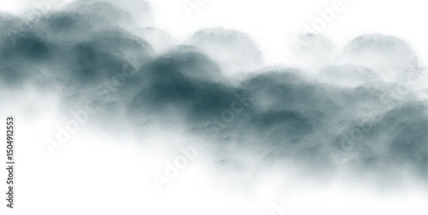 Fototapeta Turquoise clouds. Clouds with transparent background of turquoise color. Bottomless clouds. Clouds PNG. Cloud frames loose clouds and backgrounds with cloud textures with transparencies.