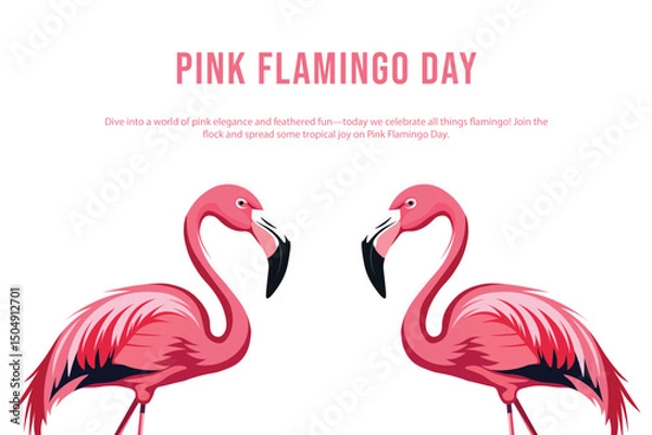 Fototapeta Join us for a dazzling day of flamingo facts crafts and tropical flair as we honor the iconic pink bird in style