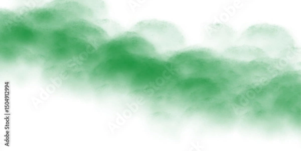 Fototapeta Green clouds. Clouds with transparent background of green color. Bottomless clouds. Clouds PNG. Cloud frames loose clouds and backgrounds with cloud textures with transparencies.