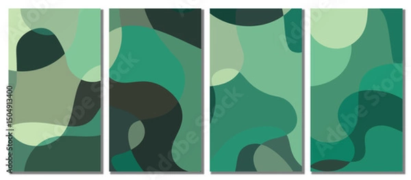 Fototapeta Abstract Wavy Set Background.