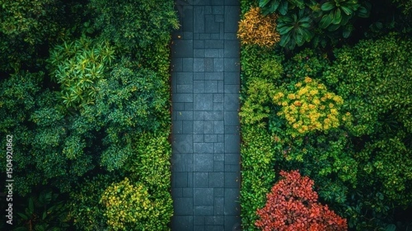 Obraz High-angle garden path