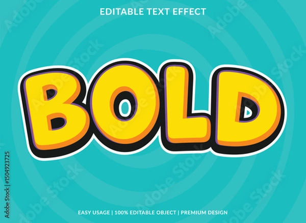 Obraz bold text effect template design with 3d style use for business brand and logo