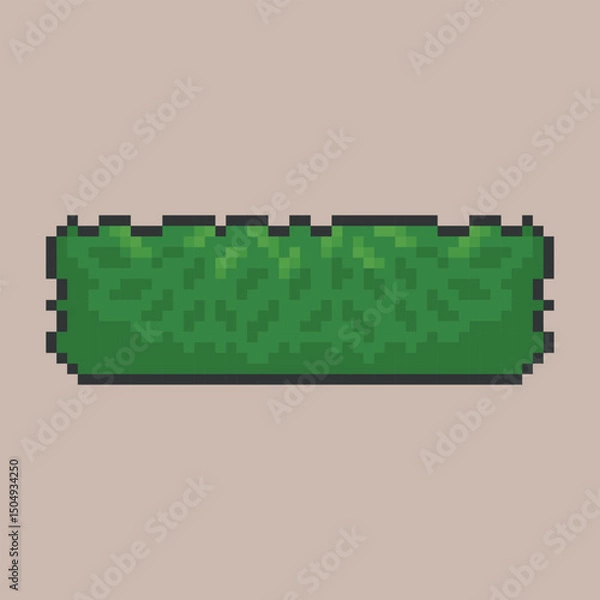 Fototapeta horizontal bush plant in pixel art style with isolated background
