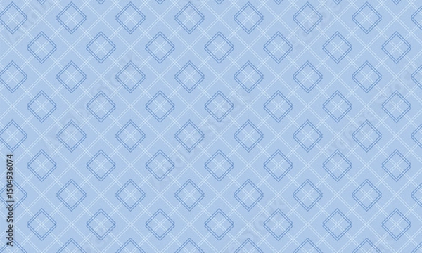 Fototapeta Seamless Checkered Pattern Blue Line White Background