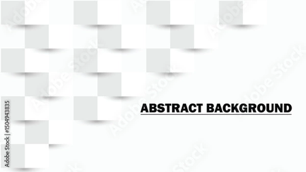 Fototapeta Minimal 3D Geometric Squares with Soft Shadows on White Background