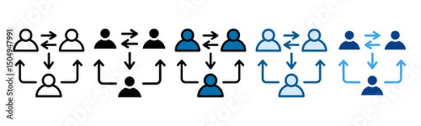 Fototapeta Third Party Dependency Icon Set Multiple Style Collection