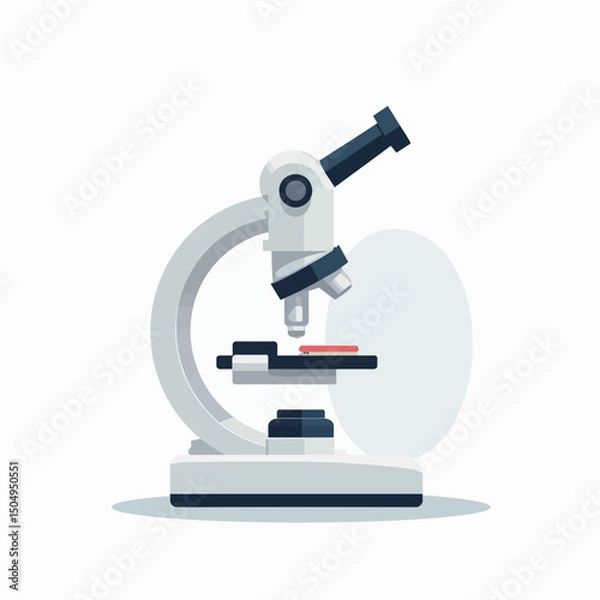 Fototapeta Gray and White Microscope Illustration on White Background